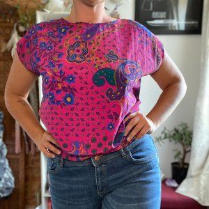 Pink Vintage Paisley Blouse